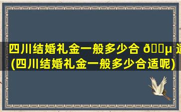 四川结婚礼金一般多少合 🐵 适(四川结婚礼金一般多少合适呢)